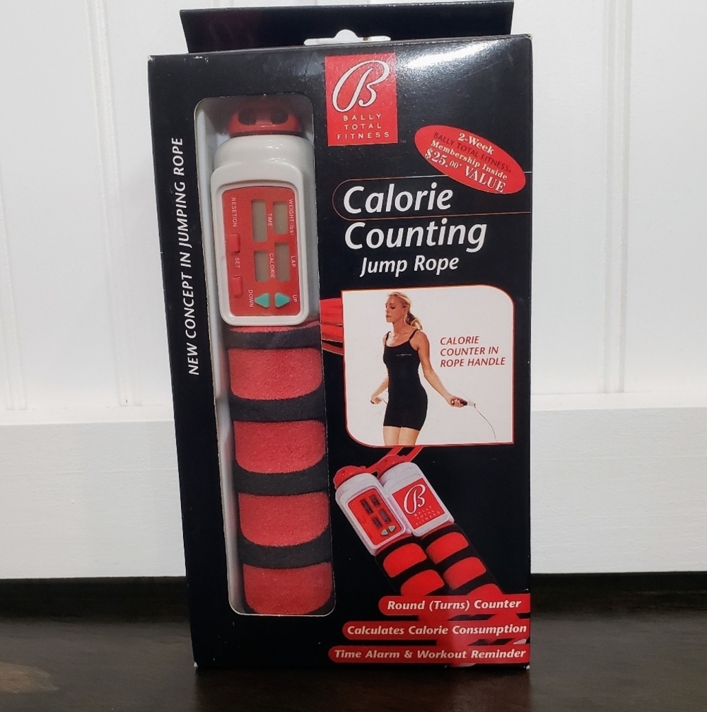 Bally Total Fitness Vintage Calorie Counting Jump Rope New In The Box